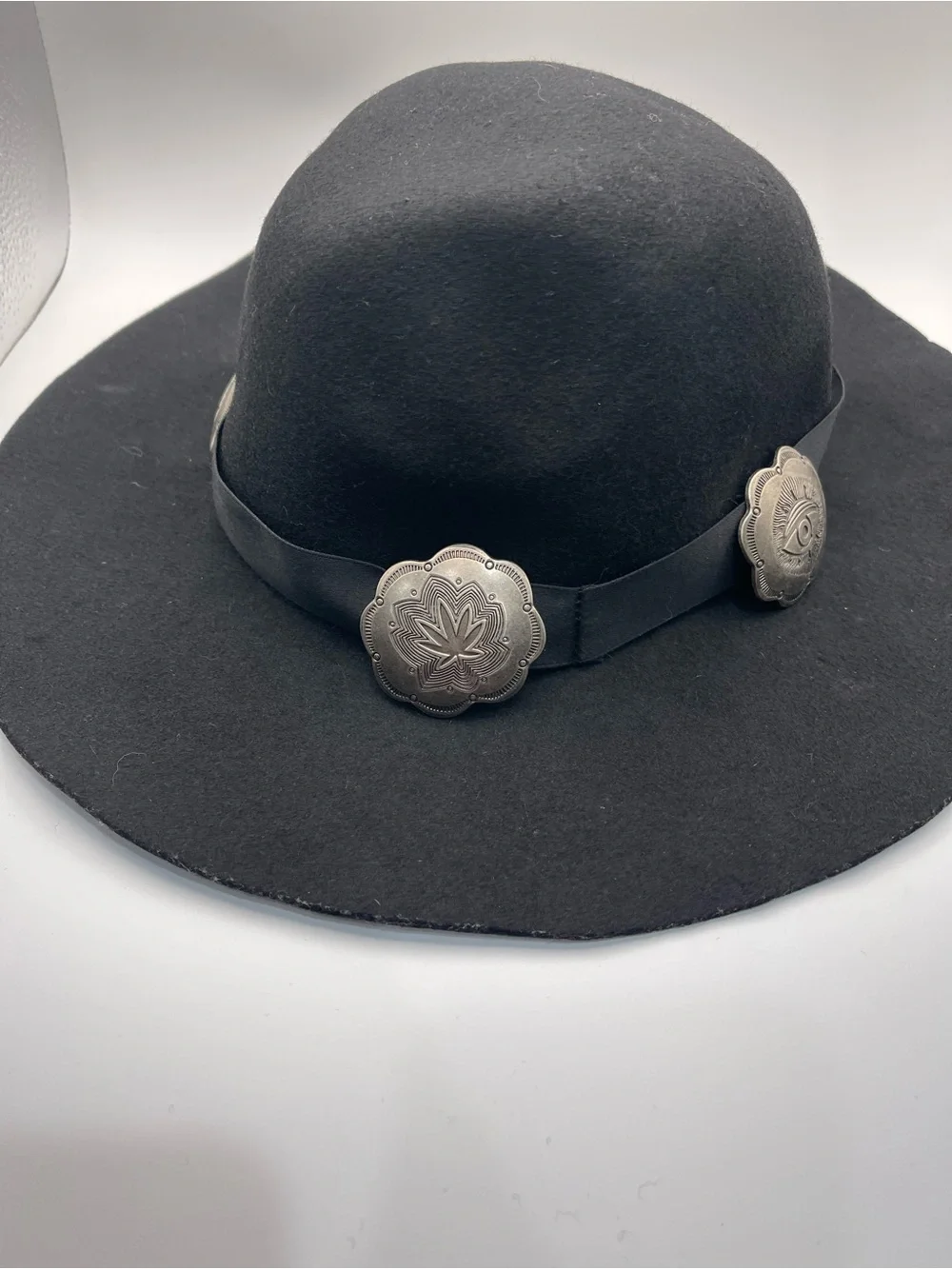 UNIF Black Concho Hat Floppy Brim Rare